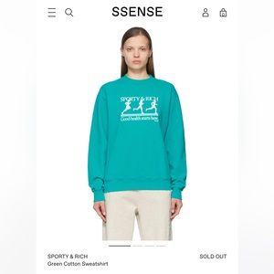 SPORTY & RICH teal cotton sweatshirt size M